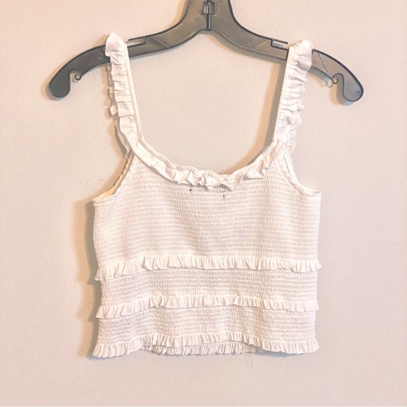 Urban Outfitters White Textured Crop Top Size M - Picture 3 of 4